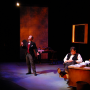 Andrew Sellon as Nikola Tesla and James Glossman as Thomas Edison in "The Dangers of Electric Lighting" at Shadowland Theatre, NY