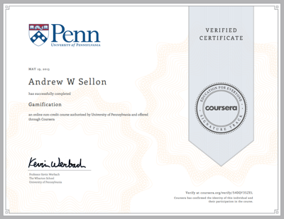 Gamification Course Verified Certificate - Small