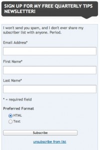 MailChimp Newsletter Signup Form